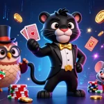 Spin to win with slot gacor at the lively casino featuring an elegant panther and owl.