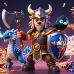 Win big at Go88 with vibrant 3D casino scenes featuring Viking warriors and lucky dragons.