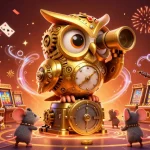 Experience the excitement of trang chủ F168 with a dynamic illustration of a golden owl and casino elements.