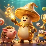 SIN88 sports betting adventure with a golden wizard and treasure pig illustrating winning strategies.