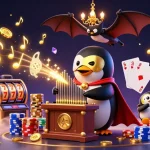 Experience the joy of winning with fokus777 featuring dynamic casino elements like slot reels and poker chips.