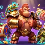 Spin jackpot reels with slot88 as a gorilla king and companions celebrate a winning moment in this vibrant scene.