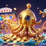 SODO66 players celebrate wins with themed 3D casino elements and golden coins, illustrating vibrant gaming action.
