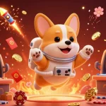 Experience thrilling gameplay at ph33 casino with an astronaut corgi, casino elements, and vibrant festive energy.