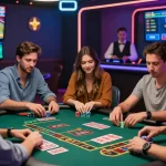 Players enjoying grandbetting live casino games in an energetic online betting environment.