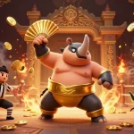 Experience thrilling gameplay with ufo777 featuring a beetle sumo champion and referee in a dynamic casino arena.