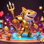 Experience thrilling wins at vipph with a dynamic underwater casino scene featuring a gladiator shark and vibrant game elements.