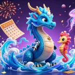 Engage in thrilling lottery excitement with SC88 showcasing vibrant dragon and seahorse characters.