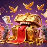 Experience the thrill of rr 88 with dynamic casino games and dazzling treasures unfolding in a vibrant digital illustration.