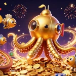 Experience the thrilling world of 789p with a golden kraken submarine amidst cascading coins.