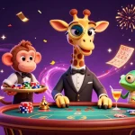 Experience the exciting QS88 app with vibrant lottery elements and animated characters.