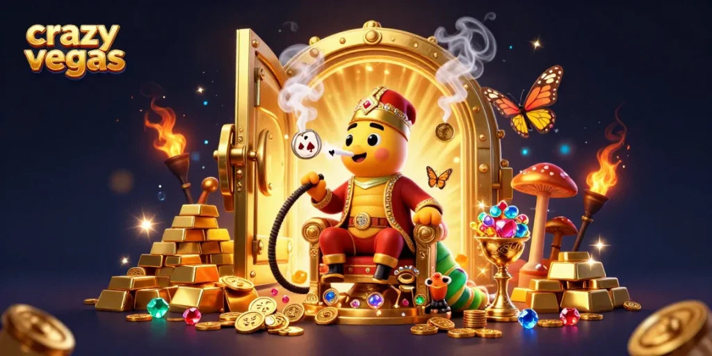 Experience the thrilling world of crazyvegas: a vibrant 3D illustration of a whimsical casino adventure.