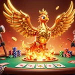 Experience the adrenaline of 79KING as golden coins and poker chips flow from a phoenix's molten wings.