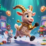 Experience the excitement of luxy bet slot games in a vibrant, festive casino scene.